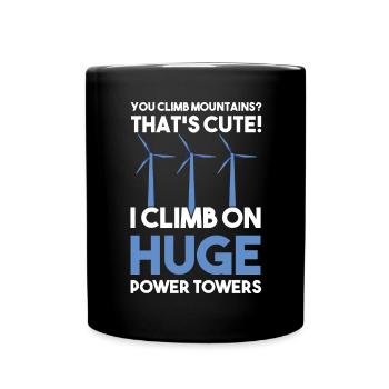 Windturbinentechniker Windpark Windkraft - Tasse einfarbig - Schwarz - Vorne