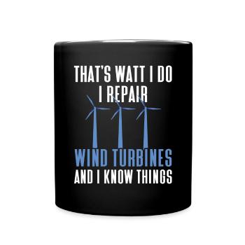 Windturbinentechniker Windpark Windkraft - Tasse einfarbig - Schwarz - Vorne