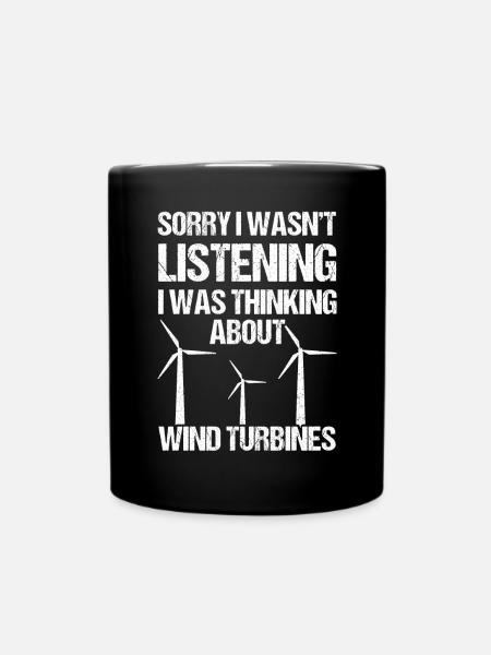 Windturbinentechniker Windpark Windkraft - Tasse einfarbig - Schwarz