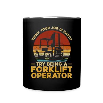 Certified Forklift Truck Operator - Tasse einfarbig - Schwarz - Vorne