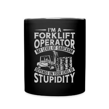 Certified Forklift Truck Operator - Full Colour Mug - black - Front