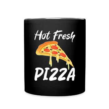 Snack Pizzalove Pizza Lover Geschenk - Tasse einfarbig - Schwarz - Vorne