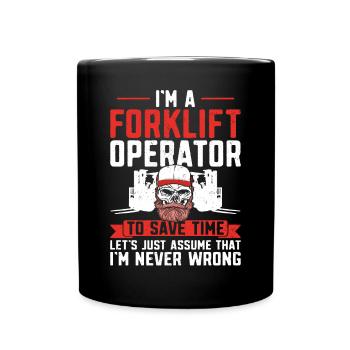 Certified Forklift Truck Operator - Full Colour Mug - black - Front