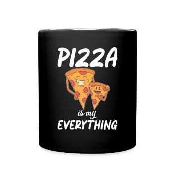 Snack Pizzalove Pizza Lover Geschenk - Tasse einfarbig - Schwarz - Vorne