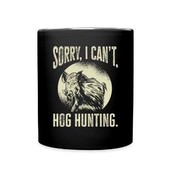 Chasse au sanglier chasseur sanglier - Mug uni - noir - Devant