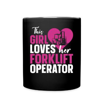 Certified Forklift Truck Operator - Full Colour Mug - black - Front