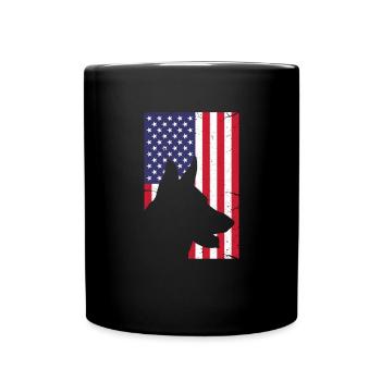 Berger allemand USA Dog America Cadeau - Mug uni - noir - Devant