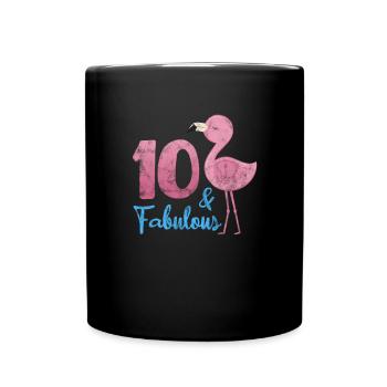 10th birthday Flamingo - Full Colour Mug - black - Front