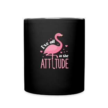 Flamingo Pink Vogel Zoo Sommer Urlaub Geschenk - Tasse einfarbig - Schwarz - Vorne