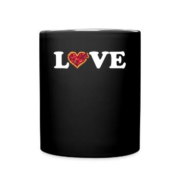 Love Pizza Shirt Geschenk - Tasse einfarbig - Schwarz - Vorne