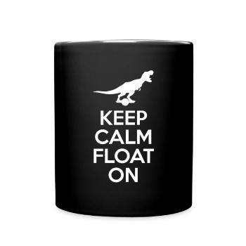 Keep Calm Float On Shirt Dinosaurier - Tasse einfarbig - Schwarz - Vorne