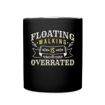 Floating Walking Is Overrated Shirt Onewheel - Full Colour Mug - black - Front
