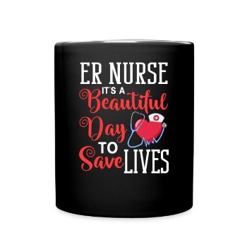 Infirmière d’urgence Premiers soins - Mug uni - noir - Devant