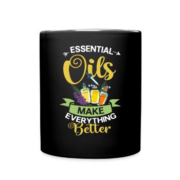 Essential Oil Diffuser Aromatherapy Plants - Full Colour Mug - black - Front