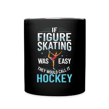 Eiskunstlauf Eisläufer Schlittschuhe Eislaufen - Tasse einfarbig - Schwarz - Vorne