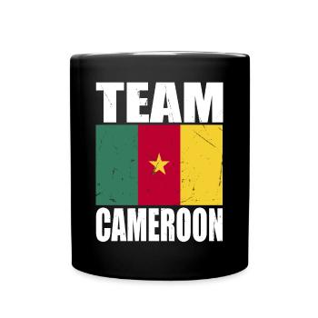 Team Kamerun Fußball - Tasse einfarbig - Schwarz - Vorne