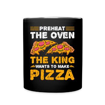 King Make Pizza Funny Pizzabäcker - Tasse einfarbig - Schwarz - Vorne