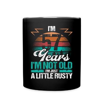 57 Idée d’anniversaire Drôle Je ne suis pas vieux Humour Année - Mug uni - noir - Devant