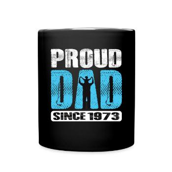 Fier papa depuis 1973 - Mug uni - noir - Devant