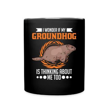 Marmot Groundhog Day Forest Marmot - Full Colour Mug - black - Front
