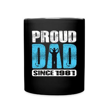 Proud Dad Since 1981 - Tasse einfarbig - Schwarz - Vorne