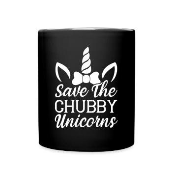 Save the chubby unicorns Unicorn - Full Colour Mug - black - Front