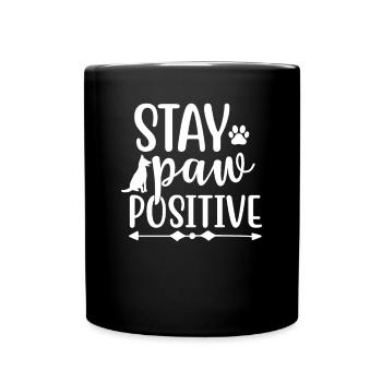 Stay positive paw - Full Colour Mug - black - Front
