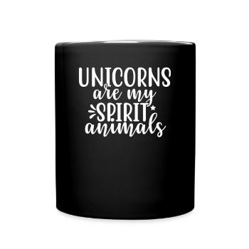 Les licornes sont mes animaux spirituels Licorne - Mug uni - noir - Devant