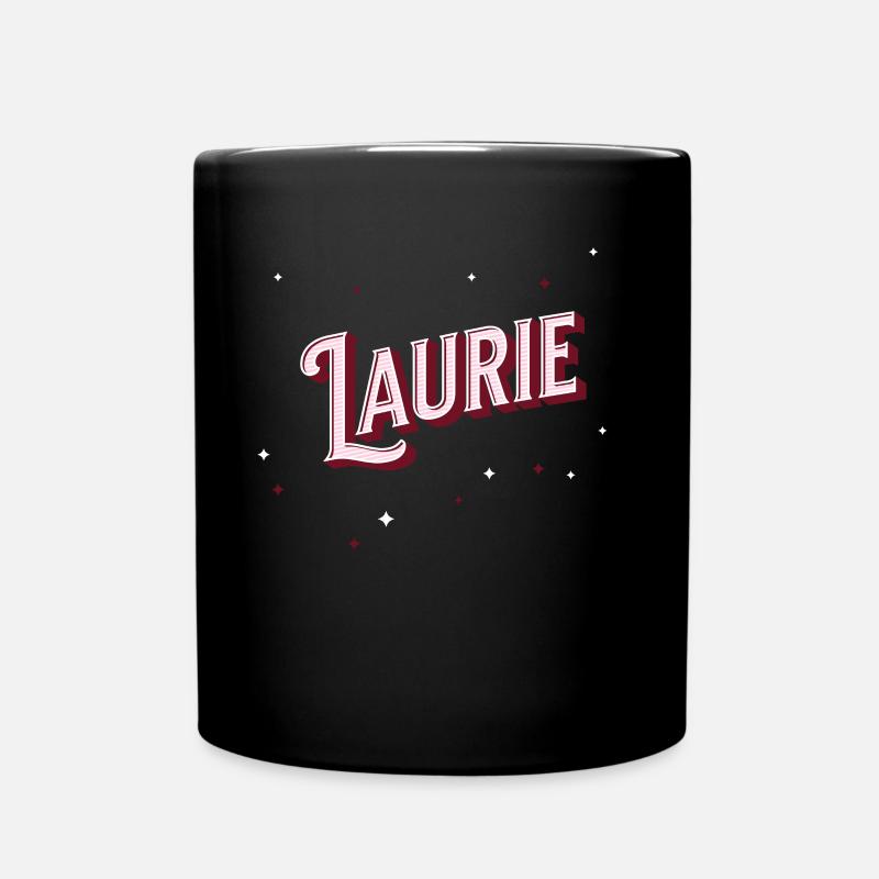 Laurie Namen personalisiert - Tasse einfarbig - Schwarz
