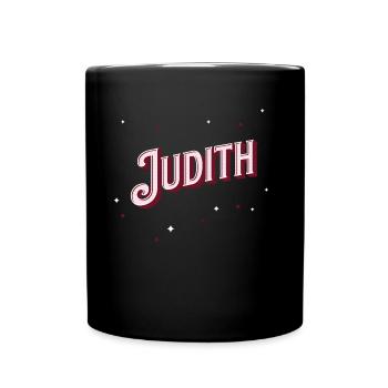 Judith Namen personalisiert - Tasse einfarbig - Schwarz - Vorne