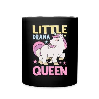 Little Drama Queen Einhorn Zicke Spruch - Tasse einfarbig - Schwarz - Vorne