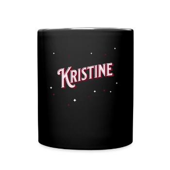 Kristine Namen personalisiert - Tasse einfarbig - Schwarz - Vorne