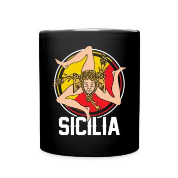 Sizilien flagge Sizilien Palermo Italien - Tasse einfarbig - Schwarz - Vorne