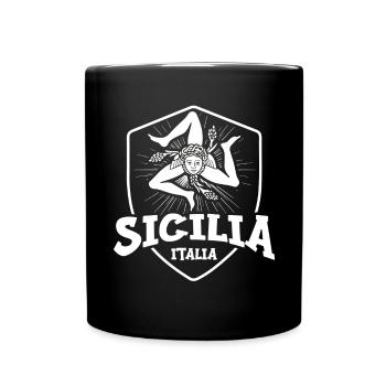 Sizilien flagge Sizilien Palermo Italien - Tasse einfarbig - Schwarz - Vorne