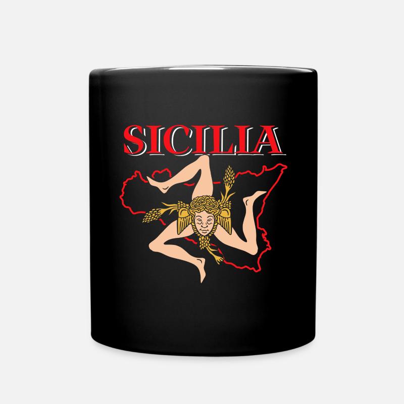 Sicile drapeau Sicile Palerme Italie - Mug uni - noir