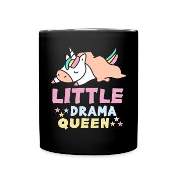 Little Drama Queen Einhorn Zicke Spruch - Tasse einfarbig - Schwarz - Vorne