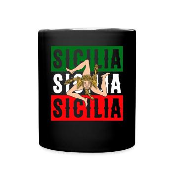 Sicile drapeau Sicile Palerme Italie - Mug uni - noir - Devant