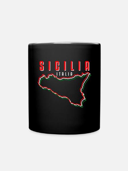 Sizilien flagge Sizilien Palermo Italien - Tasse einfarbig - Schwarz