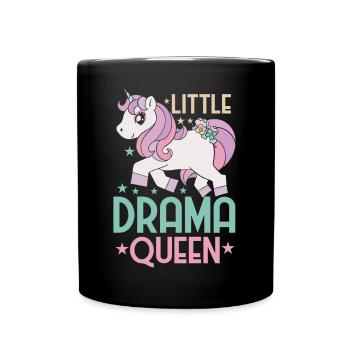 Little Drama Queen Einhorn Zicke Spruch - Tasse einfarbig - Schwarz - Vorne