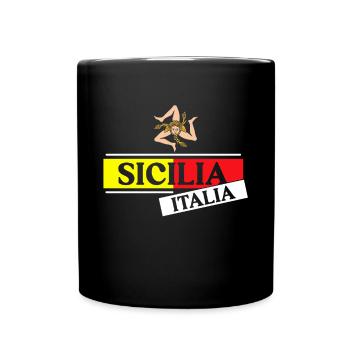 Sicily flag Sicily Palermo Italy - Full Colour Mug - black - Front