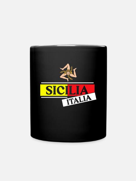 Sicily flag Sicily Palermo Italy - Full Colour Mug - black