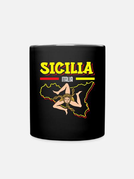 Sizilien flagge Sizilien Palermo Italien - Tasse einfarbig - Schwarz