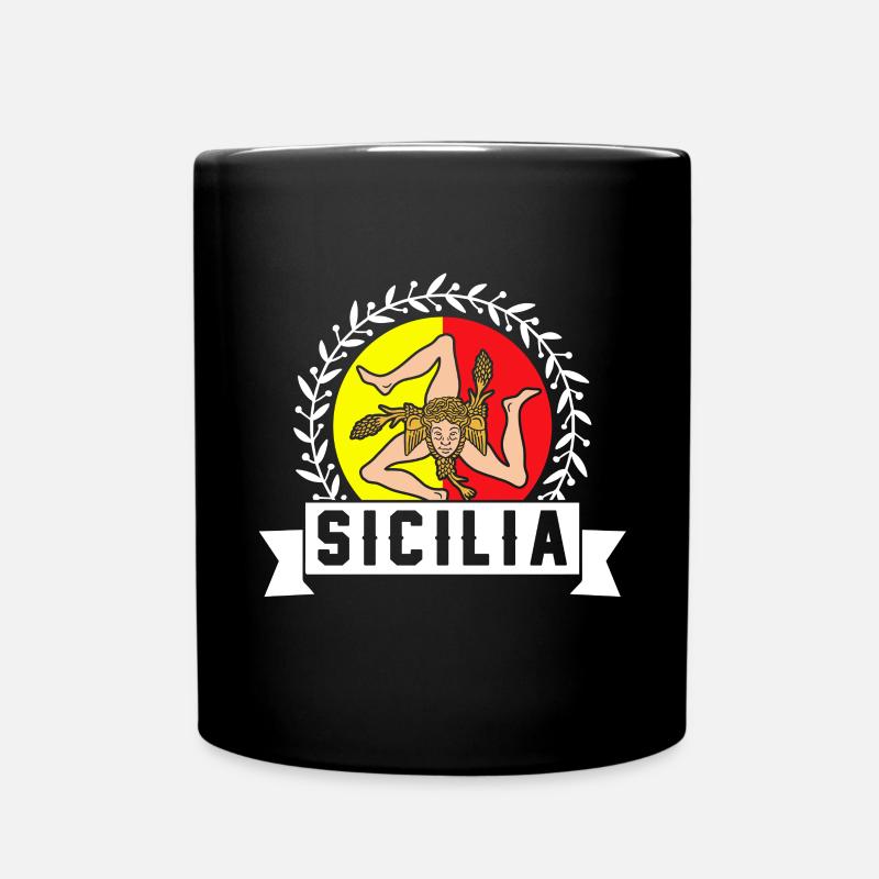 Sicile drapeau Sicile Palerme Italie - Mug uni - noir