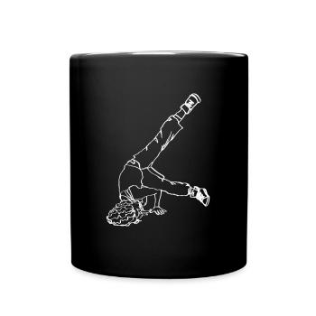 Breakdancing Breakdancer Break Dance Oneline Art - Full Colour Mug - black - Front