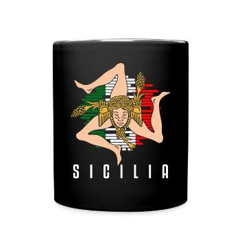 Sicile drapeau Sicile Palerme Italie - Mug uni - noir - Devant