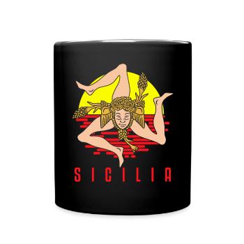 Sicile drapeau Sicile Palerme Italie - Mug uni - noir - Devant