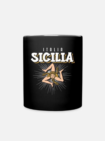 Sizilien flagge Sizilien Palermo Italien - Tasse einfarbig - Schwarz