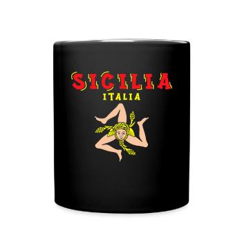 Sicile drapeau Sicile Palerme Italie - Mug uni - noir - Devant