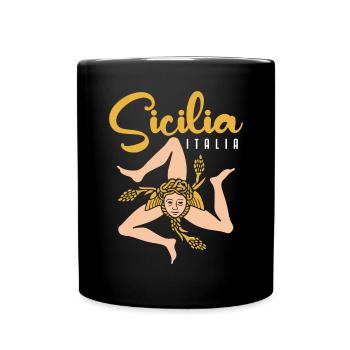Sicile drapeau Sicile Palerme Italie - Mug uni - noir - Devant