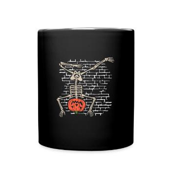 Breakdance Skeleton Pumpkin - Breakdancer Hip Hop - Full Colour Mug - black - Front